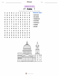 Aperçu de la feuille de travail imprimable Cuba