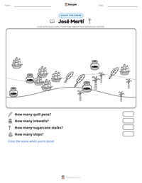 José Martí printable worksheet preview