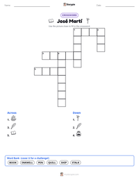 José Martí printable worksheet preview
