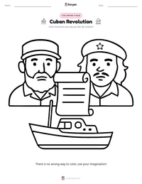 Cuban Revolution coloring page for kids