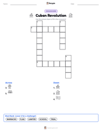 Cuban Revolution printable worksheet preview