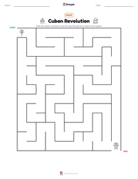 Cuban Revolution printable worksheet preview