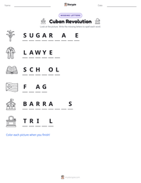 Cuban Revolution printable worksheet preview