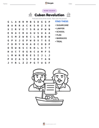 Cuban Revolution printable worksheet preview