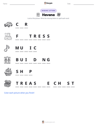 Havana printable worksheet preview