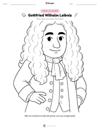 Prévia da folha de atividades imprimível Gottfried Wilhelm Leibniz