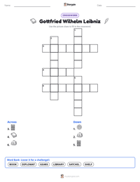 Gottfried Wilhelm Leibniz printable worksheet preview