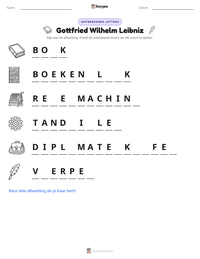 Gottfried Wilhelm Leibniz afdrukbare werkblad voorbeeld