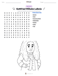 Prabaca lembar kerja cetak Gottfried Wilhelm Leibniz