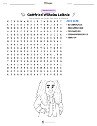 Gottfried Wilhelm Leibniz afdrukbare werkblad voorbeeld