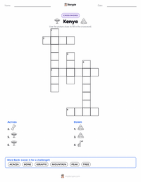 Kenya printable worksheet preview