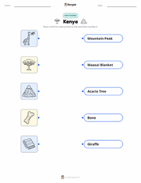 Kenya printable worksheet for kids