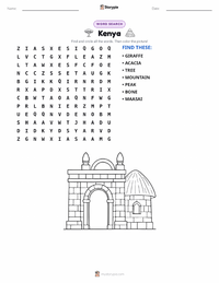 Kenya printable worksheet preview