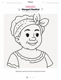 Wangari Maathai çocuklar için boyama sayfası