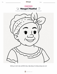 Trang tô màu Wangari Maathai cho trẻ em