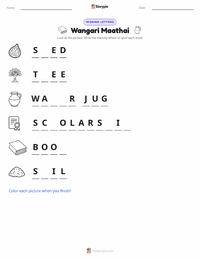 Wangari Maathai printable worksheet preview