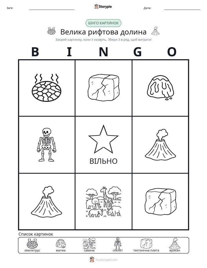 Бінго з Малюнками