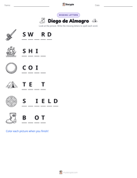 Diego de Almagro printable worksheet preview