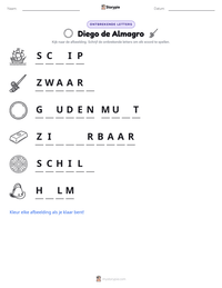 Diego de Almagro afdrukbare werkblad voorbeeld