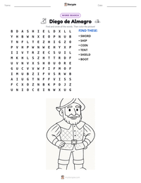 Diego de Almagro printable worksheet preview