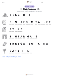 Babylonians printable worksheet preview