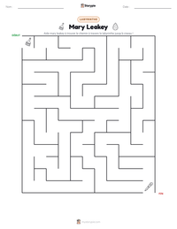 Aperçu de la feuille de travail imprimable Mary Leakey