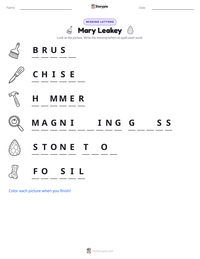Mary Leakey printable worksheet preview