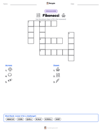 Fibonacci printable worksheet preview