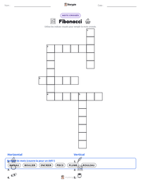 Aperçu de la feuille de travail imprimable Fibonacci