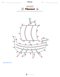 Fibonacci printable worksheet preview