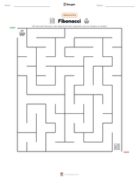 Fibonacci druckbare Arbeitsblatt Vorschau