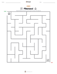 Fibonacci printable worksheet preview