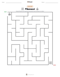 Fibonacci afdrukbare werkblad voorbeeld