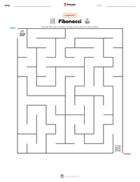 Podgląd drukowalnego arkusza ćwiczeń Fibonacci
