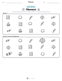 Fibonacci printable worksheet preview