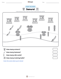 Samurai printable worksheet preview