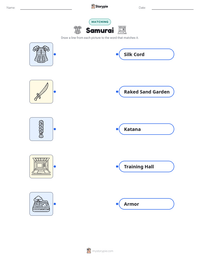 Samurai printable worksheet for kids