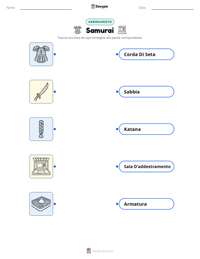 Scheda stampabile di Samurai per bambini