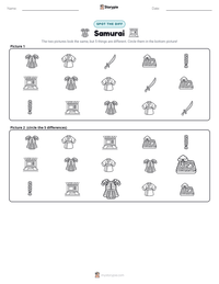 Samurai printable worksheet preview