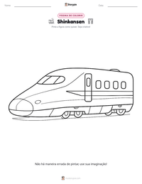 Prévia da folha de atividades imprimível Shinkansen