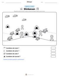Aperçu de la feuille de travail imprimable Shinkansen