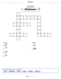 Shinkansen printable worksheet preview