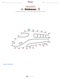 Vista previa de la hoja de trabajo imprimible de Shinkansen