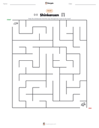 Shinkansen printable worksheet preview