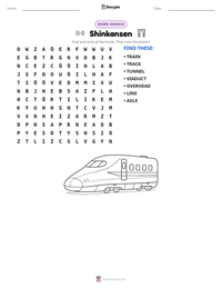 Shinkansen printable worksheet preview