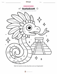 Página de colorir Quetzalcoatl - Asteca para crianças