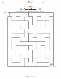 Quetzalcoatl printable worksheet preview
