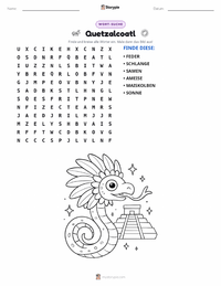 Quetzalcoatl - Aztekisch druckbare Arbeitsblatt Vorschau