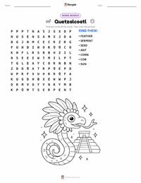 Quetzalcoatl printable worksheet preview