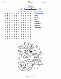 Prabaca lembar kerja cetak Quetzalcoatl - Aztec